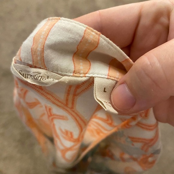 Soft Surroundings Ocean sealife button up Coral Cami Lined Tunic Shirt dress L - Picture 9 of 10